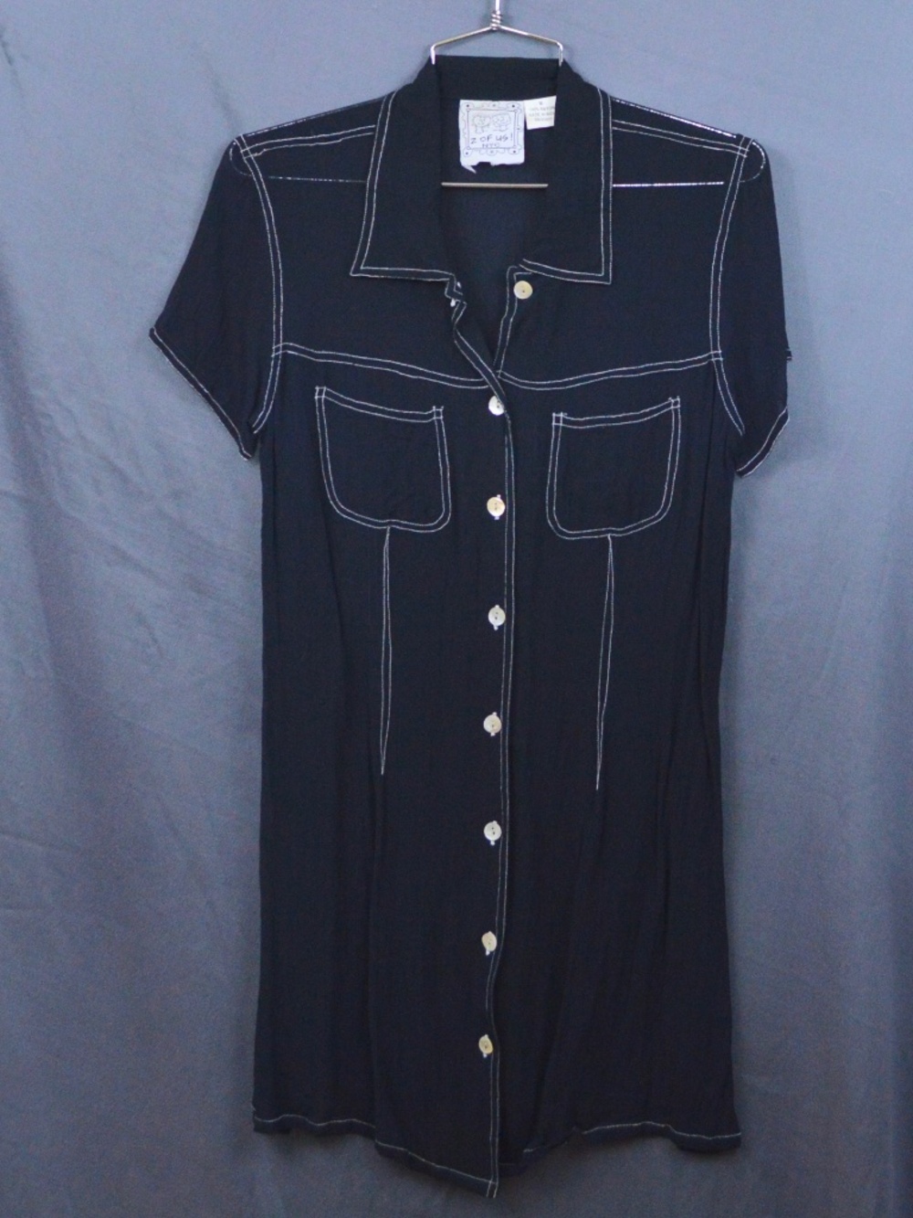 Vintage Z OF US Sheer Rayon Dress Black  Size Medium